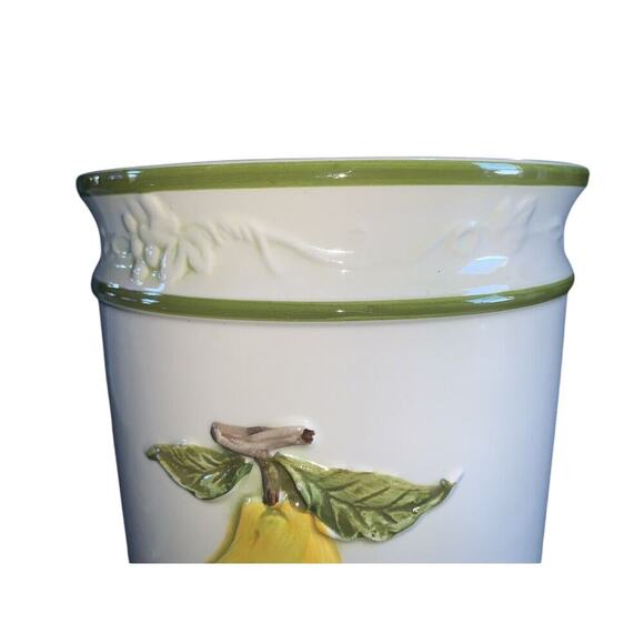 Retro Cookie Jar 1960’s 70's Apple Pear Design Art Deco Kitchen Decor Fruit MCM - Picture 12 of 16